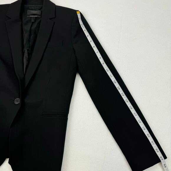 J Crew Italian Wool Blazer Jacket Black Bi Stretch Single Breasted Womens Size 2 - Picture 5 of 16